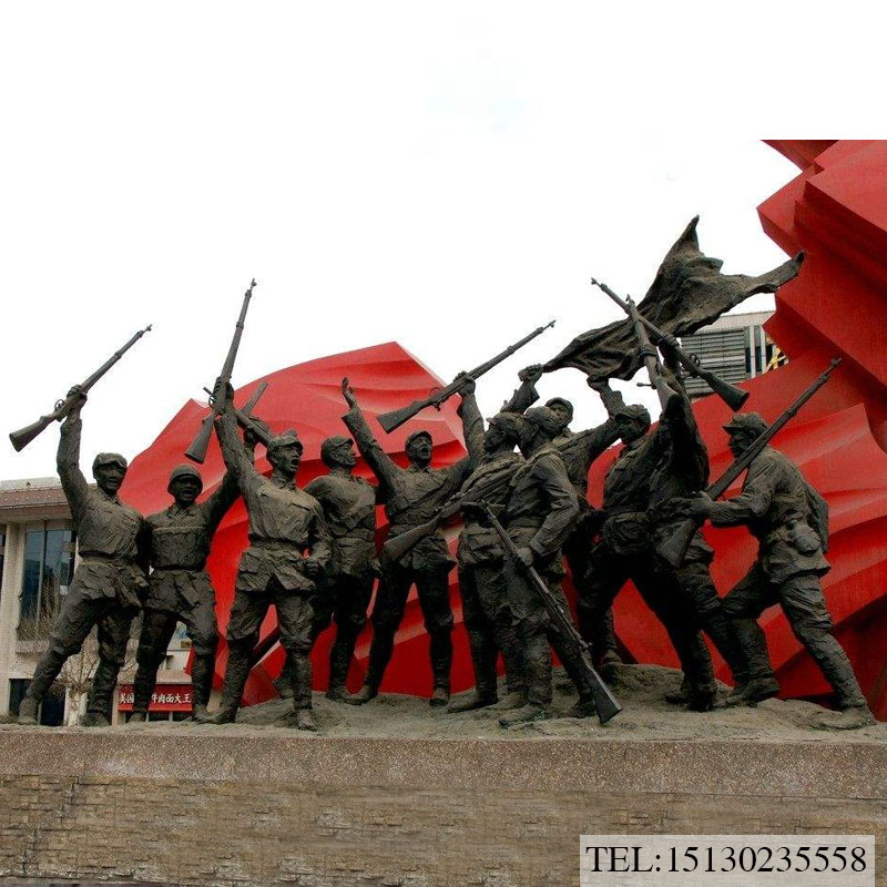 玻璃钢红色革命雕塑厂家